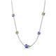 4 - Linea 0.56 ctw Tanzanite (4 mm) and Peridot Women Station Necklace 