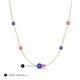 3 - Linea 0.56 ctw Tanzanite (4 mm) and Pink Sapphire Women Station Necklace 