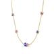 4 - Linea 0.56 ctw Tanzanite (4 mm) and Pink Sapphire Women Station Necklace 