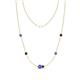 1 - Linea 0.56 ctw Tanzanite (4 mm) and Red Garnet Women Station Necklace 