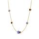 4 - Linea 0.56 ctw Tanzanite (4 mm) and Red Garnet Women Station Necklace 