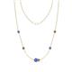 1 - Linea 0.53 ctw Tanzanite (4 mm) and Ruby Women Station Necklace 