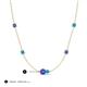 3 - Linea 0.47 ctw Tanzanite (4 mm) and Turquoise Women Station Necklace 