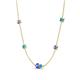 4 - Linea 0.47 ctw Tanzanite (4 mm) and Turquoise Women Station Necklace 