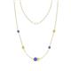 1 - Linea 0.53 ctw Tanzanite (4 mm) and Yellow Diamond Women Station Necklace 