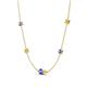 4 - Linea 0.53 ctw Tanzanite (4 mm) and Yellow Diamond Women Station Necklace 