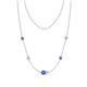 1 - Linea 0.53 ctw Tanzanite (4 mm) and Natural Diamond Women Station Necklace 