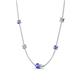 4 - Linea 0.53 ctw Tanzanite (4 mm) and Natural Diamond Women Station Necklace 