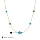 3 - Linea 0.46 ctw Turquoise (4 mm) and Created Alexandrite Women Station Necklace 