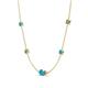 4 - Linea 0.46 ctw Turquoise (4 mm) and Created Alexandrite Women Station Necklace 