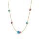 4 - Linea 0.38 ctw Turquoise (4 mm) and Amethyst Women Station Necklace 