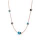 4 - Linea 0.44 ctw Turquoise (4 mm) and Blue Diamond Women Station Necklace 