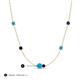 3 - Linea 0.46 ctw Turquoise (4 mm) and Blue Sapphire Women Station Necklace 