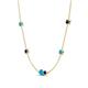 4 - Linea 0.46 ctw Turquoise (4 mm) and Blue Sapphire Women Station Necklace 