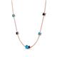4 - Linea 0.46 ctw Turquoise (4 mm) and Blue Sapphire Women Station Necklace 