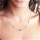 2 - Linea 0.46 ctw Turquoise (4 mm) and Blue Sapphire Women Station Necklace 