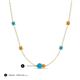 3 - Linea 0.38 ctw Turquoise (4 mm) and Citrine Women Station Necklace 