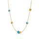 4 - Linea 0.38 ctw Turquoise (4 mm) and Citrine Women Station Necklace 