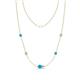 1 - Linea 0.37 ctw Turquoise (4 mm) and Opal Women Station Necklace 