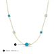 3 - Linea 0.37 ctw Turquoise (4 mm) and Opal Women Station Necklace 