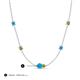 3 - Linea 0.46 ctw Turquoise (4 mm) and Peridot Women Station Necklace 