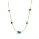 4 - Linea 0.46 ctw Turquoise (4 mm) and Red Garnet Women Station Necklace 