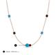 3 - Linea 0.46 ctw Turquoise (4 mm) and Red Garnet Women Station Necklace 