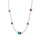 4 - Linea 0.46 ctw Turquoise (4 mm) and Red Garnet Women Station Necklace 