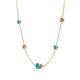 4 - Linea 0.44 ctw Turquoise (4 mm) and Ruby Women Station Necklace 