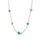 4 - Linea 0.47 ctw Turquoise (4 mm) and Yellow Sapphire Women Station Necklace 