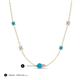 3 - Linea 0.44 ctw Turquoise (4 mm) and Lab Grown Diamond Women Station Necklace 