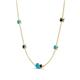 4 - Linea 0.44 ctw Turquoise (4 mm) and London Blue Topaz Women Station Necklace 