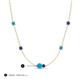 3 - Linea 0.38 ctw Turquoise (4 mm) and Iolite Women Station Necklace 