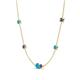 4 - Linea 0.38 ctw Turquoise (4 mm) and Iolite Women Station Necklace 