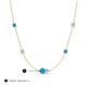 3 - Linea 0.38 ctw Turquoise (4 mm) and Aquamarine Women Station Necklace 