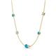 4 - Linea 0.38 ctw Turquoise (4 mm) and Aquamarine Women Station Necklace 