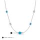 3 - Linea 0.38 ctw Turquoise (4 mm) and Aquamarine Women Station Necklace 