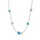 4 - Linea 0.38 ctw Turquoise (4 mm) and Aquamarine Women Station Necklace 