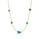 4 - Linea 0.44 ctw Turquoise (4 mm) and Blue Diamond Women Station Necklace 