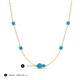 3 - Linea 0.44 ctw Turquoise (4 mm) and Tanzanite Women Station Necklace 