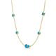 4 - Linea 0.44 ctw Turquoise (4 mm) and Tanzanite Women Station Necklace 