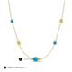 3 - Linea 0.44 ctw Turquoise (4 mm) and Yellow Diamond Women Station Necklace 