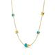 4 - Linea 0.44 ctw Turquoise (4 mm) and Yellow Diamond Women Station Necklace 