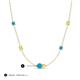 3 - Linea 0.47 ctw Turquoise (4 mm) and Yellow Sapphire Women Station Necklace 