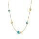 4 - Linea 0.47 ctw Turquoise (4 mm) and Yellow Sapphire Women Station Necklace 