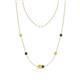 1 - Linea 0.55 ctw Yellow Diamond (4 mm) and Black Diamond Women Station Necklace 