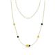 1 - Linea 0.55 ctw Yellow Diamond (4 mm) and Blue Diamond Women Station Necklace 