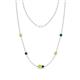 1 - Linea 0.55 ctw Yellow Diamond (4 mm) and Blue Diamond Women Station Necklace 