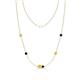 1 - Linea 0.57 ctw Yellow Diamond (4 mm) and Blue Sapphire Women Station Necklace 