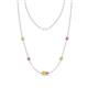 1 - Linea 0.58 ctw Yellow Diamond (4 mm) and Pink Sapphire Women Station Necklace 